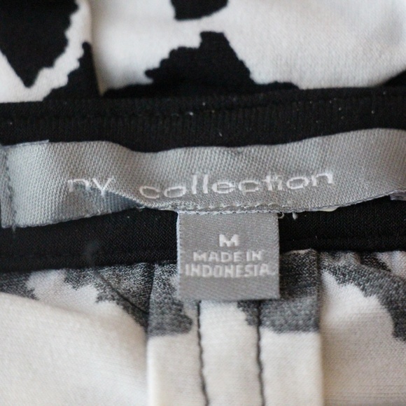 NY COLLECTION Black & White Geometric Print Dress - Picture 8 of 8